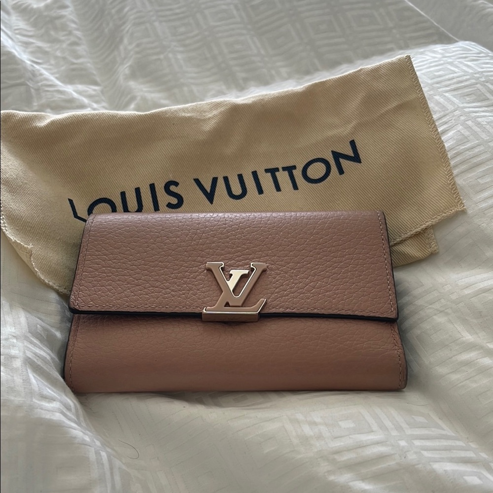 Authentic Louis Vuitton pink leather wallet